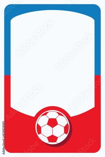 vertical football theme border, frame design, red, blue, space, white background, invitations, flyers, 
