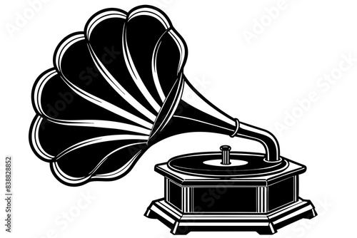 gramophone silhouette vector illustration