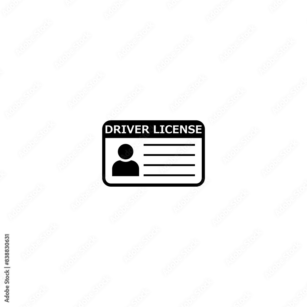 Driver license icon isolated white background Driver license icon isolated white background