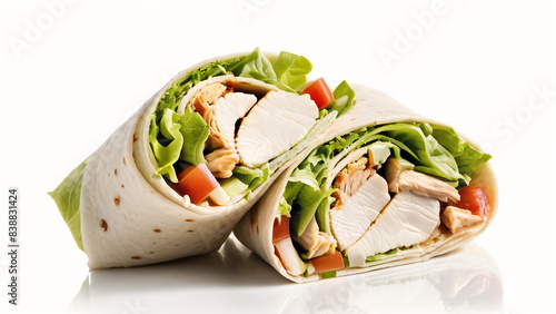 Close up caesar food isolated on white background