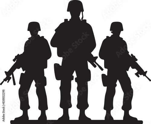 Flat design soldier silhouette