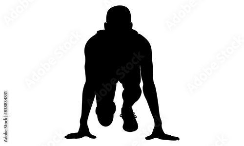 silhouette of man runner vector illustration