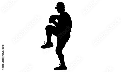 silhouette of baseball player vector illustration
