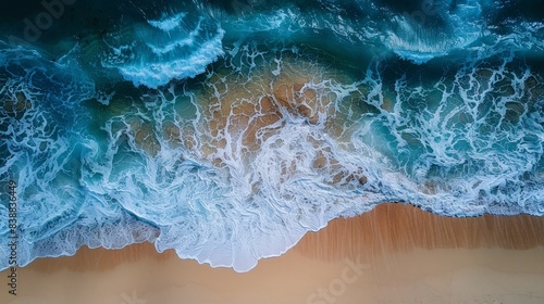 Aerial view of the sea brea...
