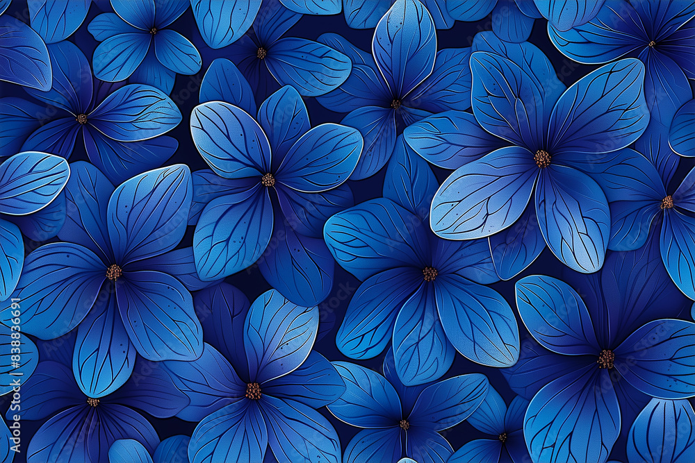 A blue flower pattern with a butterfly on it. The blue flowers are arranged in a way that they look like they are blooming. The butterfly adds a sense of movement and life to the image A blue flower pattern with a butterfly on it. The blue flowers are arranged in a way that they look like they are blooming. The butterfly adds a sense of movement and life to the image