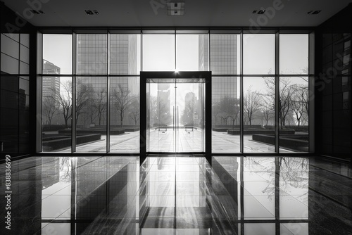 Modern glass building perfe...