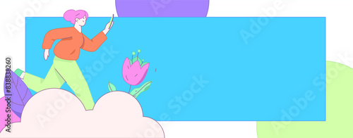 People exercising healthy running vector internet operation illustration
