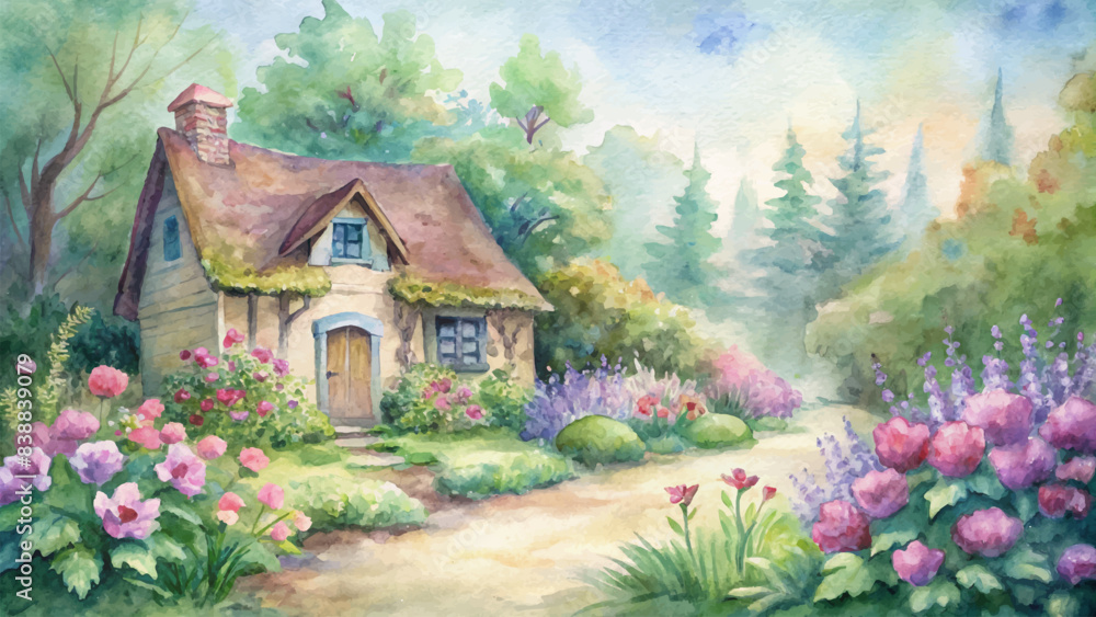 Watercolor background featuring rustic flowers Watercolor background featuring rustic flowers