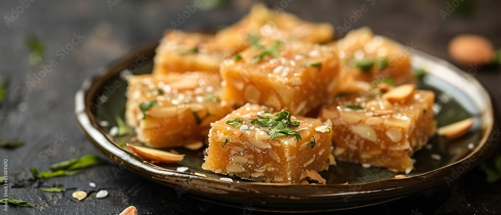 Indian Sweet Food Badam Barfi Also Know As Mithai, barfee, Mawa Barfi, Mava barfi, Almond Sweet, khoya Burfi Indian Popular Sweet Made up of Mawa, Milk and Sugar Indian Sweet Food Badam Barfi Also Know As Mithai, barfee, Mawa Barfi, Mava barfi, Almond Sweet, khoya Burfi Indian Popular Sweet Made up of Mawa, Milk and Sugar
