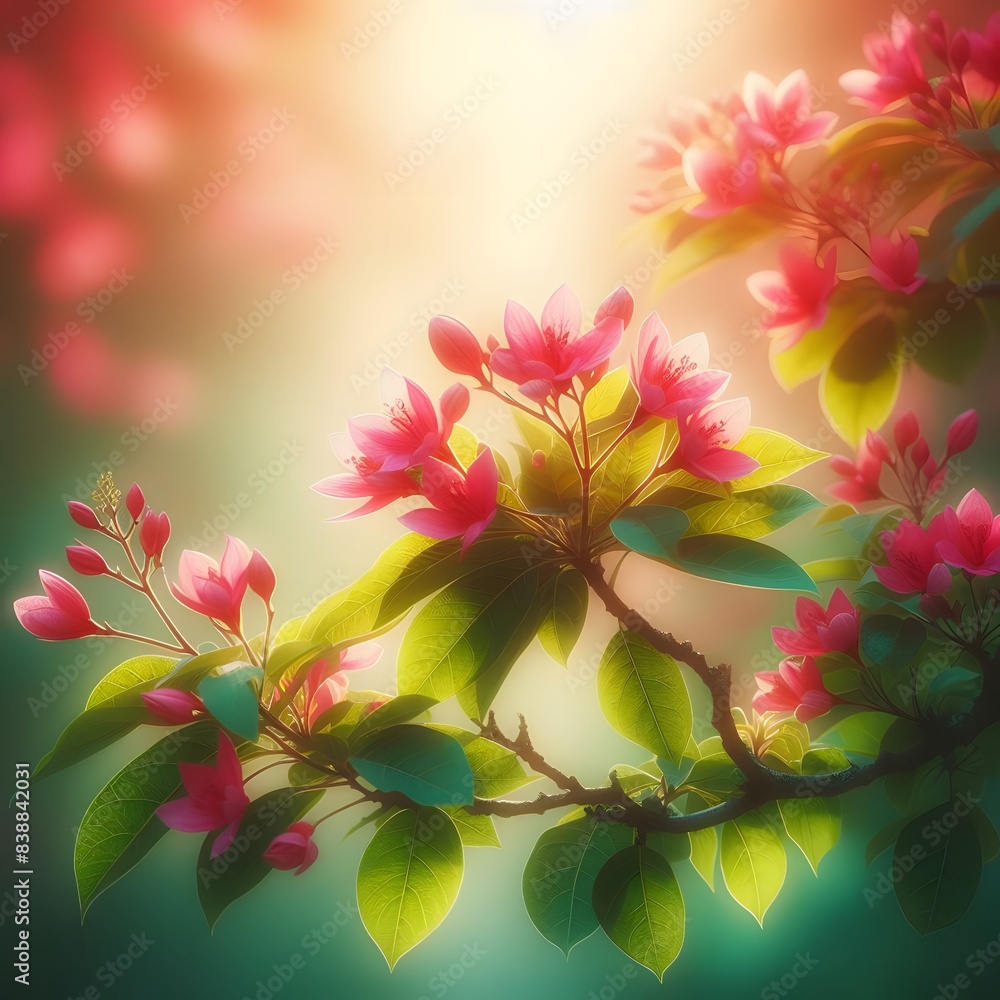 Sakura tree with tender pink flowers bloom AI-generated Sakura tree with tender pink flowers bloom AI-generated