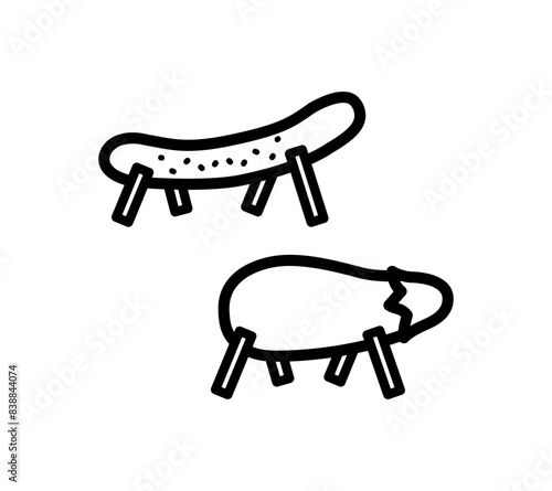 シンプルな精霊馬のイラスト
