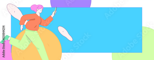People exercising healthy running vector internet operation illustration
