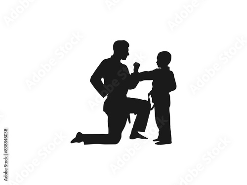 karate people silhouettes. Asian martial arts, isolated vector black silhouettes. Karate and kung fu, sumo and boxing. This is a martial arts silhouette design. isolated in white background.