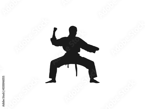 karate people silhouettes. Asian martial arts, isolated vector black silhouettes. Karate and kung fu, sumo and boxing. This is a martial arts silhouette design. isolated in white background.