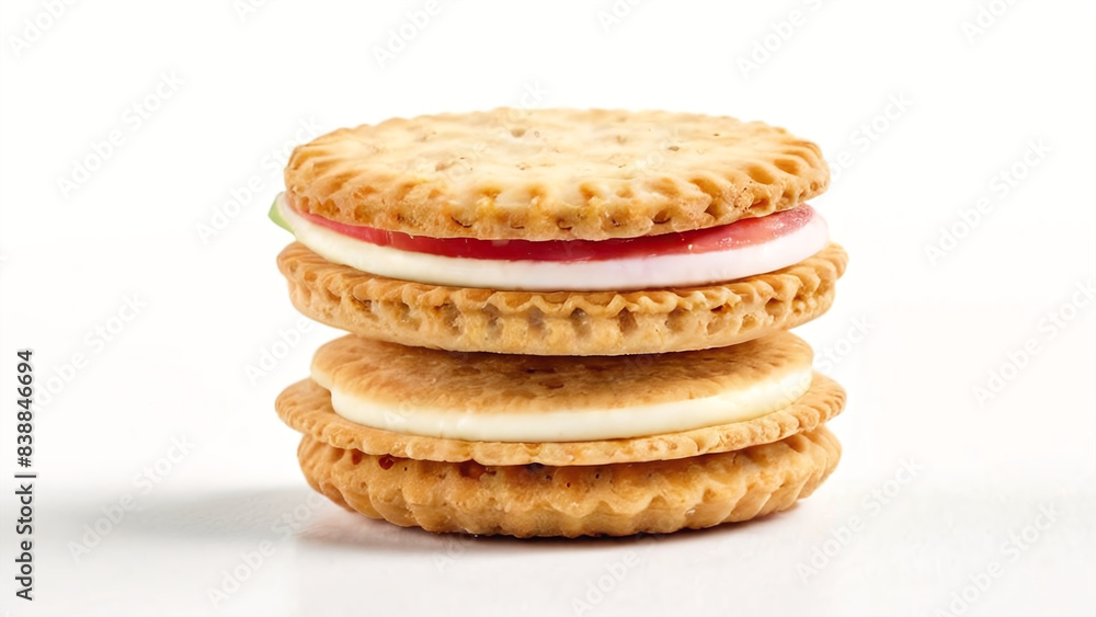 pile sandwich biscuit close up image isolated on white background pile sandwich biscuit close up image isolated on white background
