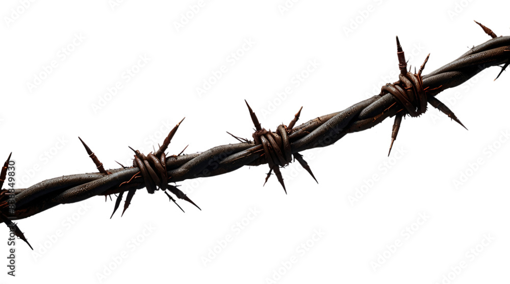 A barbed wire isolated on transparent background