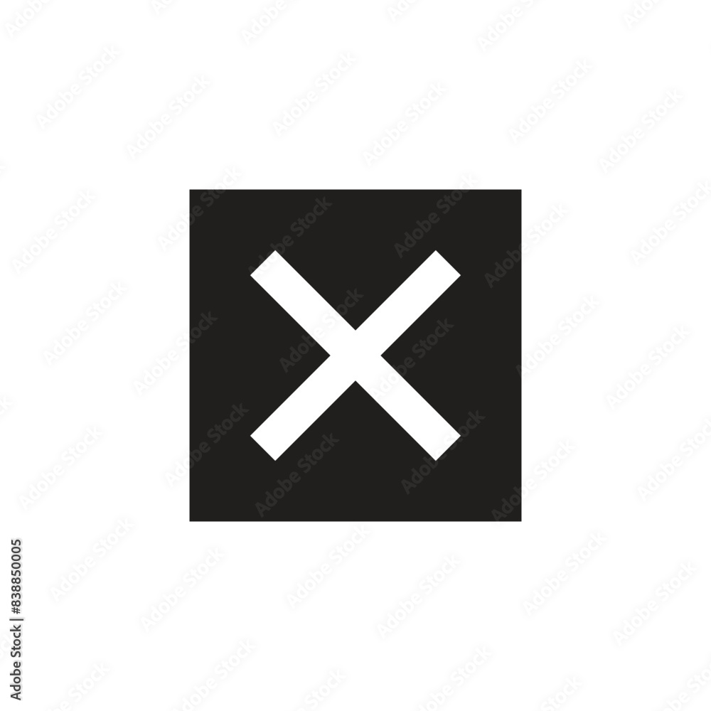 Square cross Icon. Cancel icon. Close icon. Vector Square cross Icon. Cancel icon. Close icon. Vector