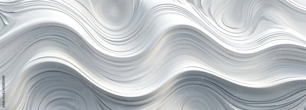 Obraz premium White 3 d background with wave illustration, beautiful bending pattern for web screensaver. Light gray texture