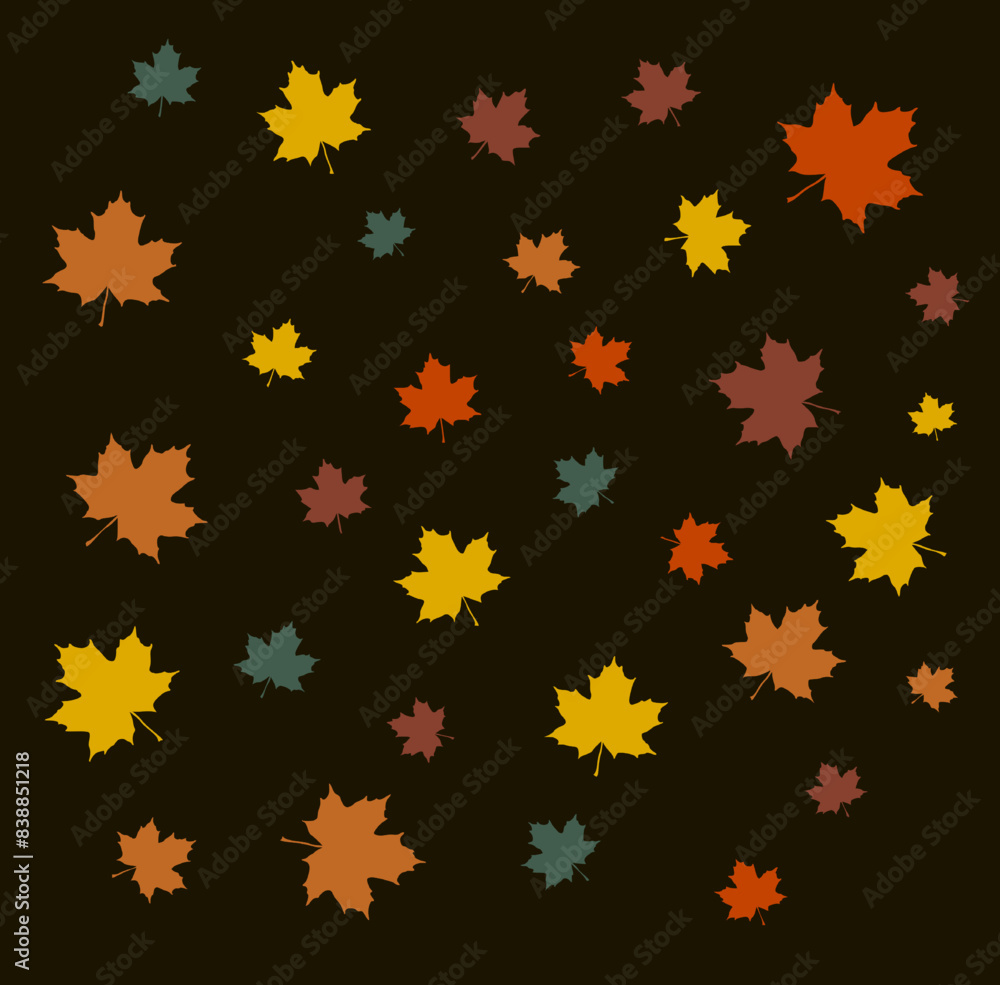 Maple Leaf Autumn Stamp Pattern Maple Leaf Autumn Stamp Pattern