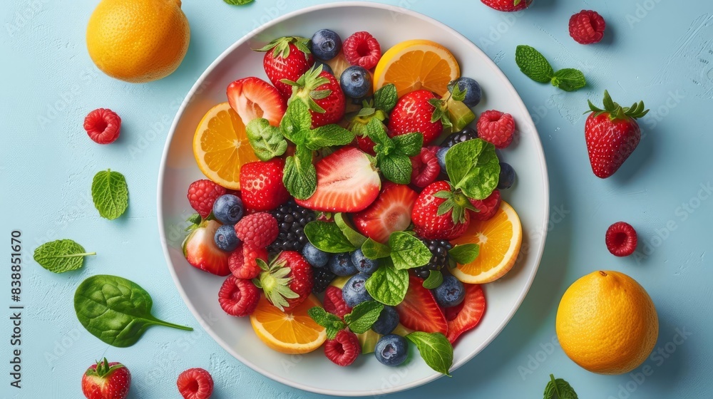 Balanced diet plate, vibrant tones, flat design, nutrition balance Balanced diet plate, vibrant tones, flat design, nutrition balance