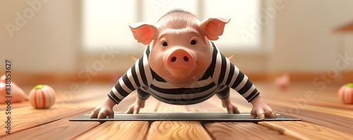 Plump Pig Attempting Determ...