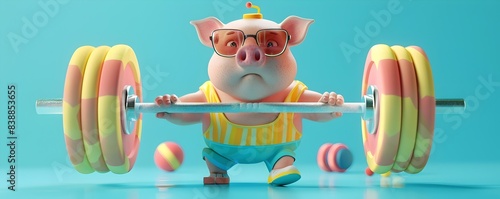 Chubby Cartoon Pig Attempti...