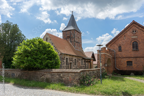 Village church in Dahrenstedt in summer, Stendal, Saxony-Anhalt, Germany