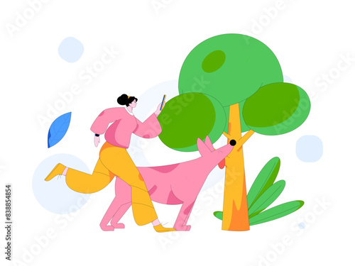 People exercising healthy running vector internet operation illustration
