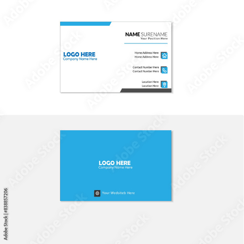 Clean and proffesional business card template. photo