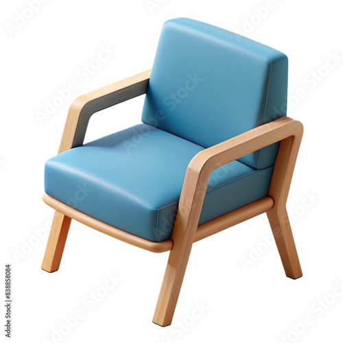 Modern visitor chair with upholstered seat and metal frame for comfortable support Visitor chair.  Easy assembly required.  Compact design 3d render Visitor chair isolated on white background
