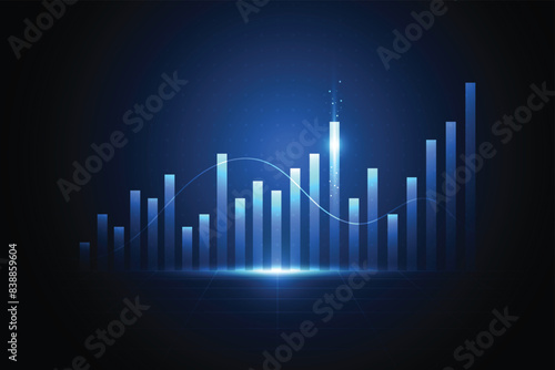Business candle stick graph chart of stock market investment trading on white background design. Bullish point, Trend of graph. Vector illustration