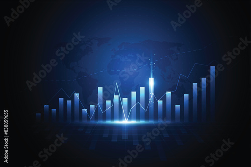 Business candle stick graph chart of stock market investment trading on white background design. Bullish point, Trend of graph. Vector illustration