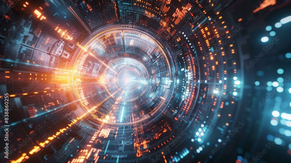 Obraz premium Abstract circle futuristic technology background