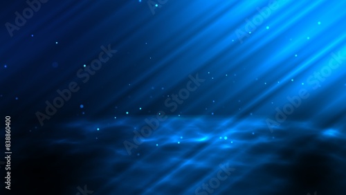 A captivating image depicting a midnight blue ocean, where the surface shimmers with a gentle glow.