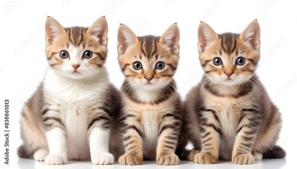 Cute kitties isolated on white background Cute kitties isolated on white background