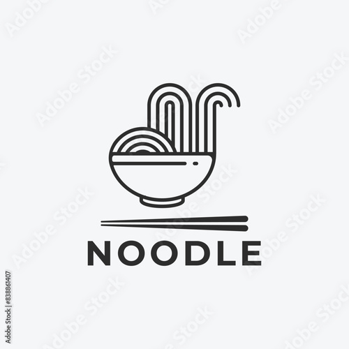 simple noodle logo icon flat design.