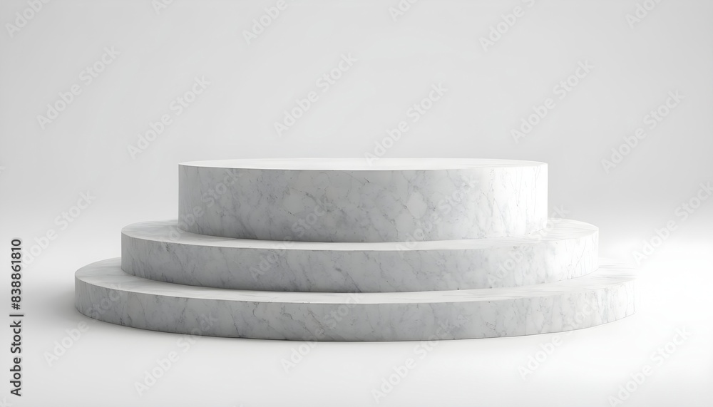 White marble podium isolated on white background White marble podium isolated on white background