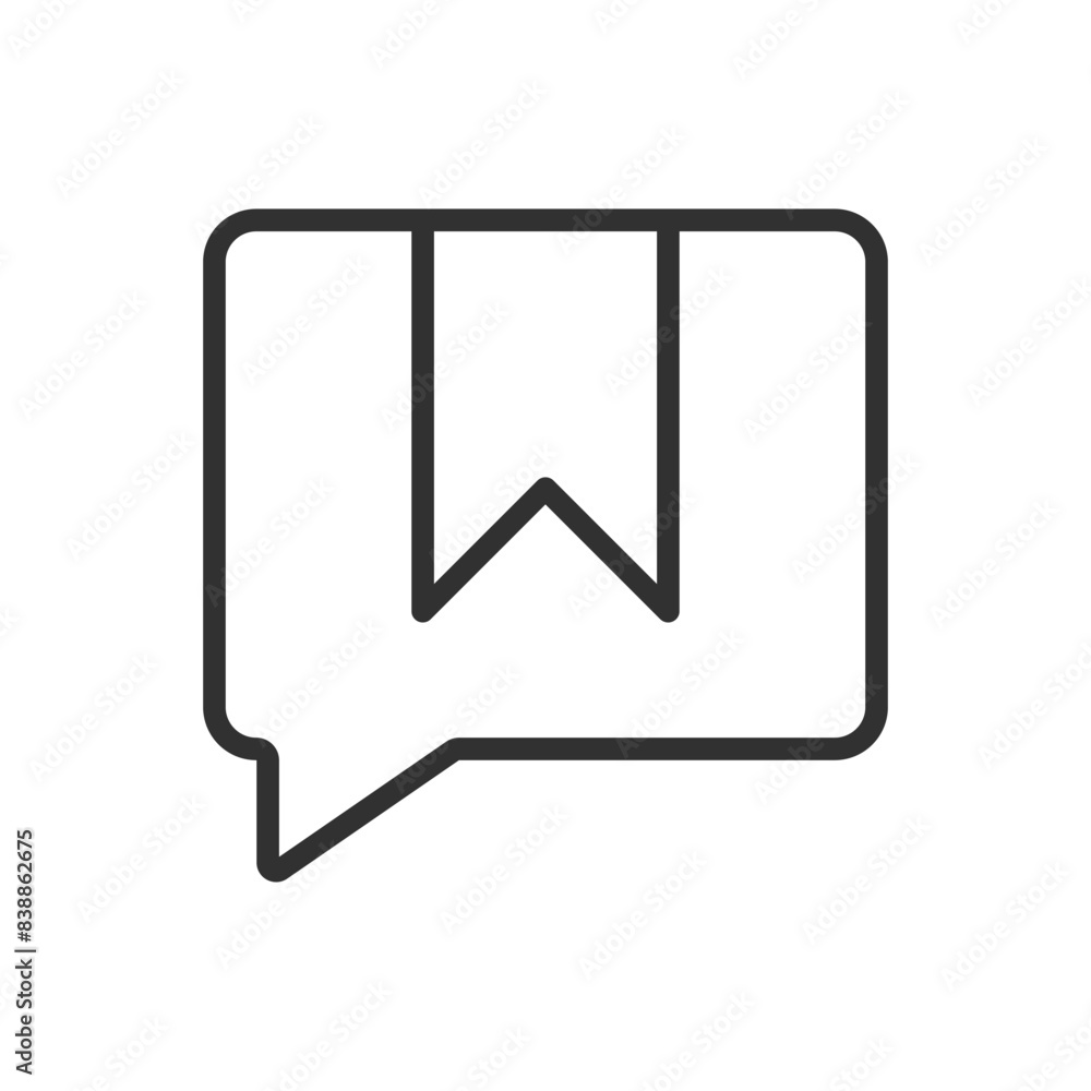 Message with bookmark, linear icon. Line with editable stroke Message with bookmark, linear icon. Line with editable stroke