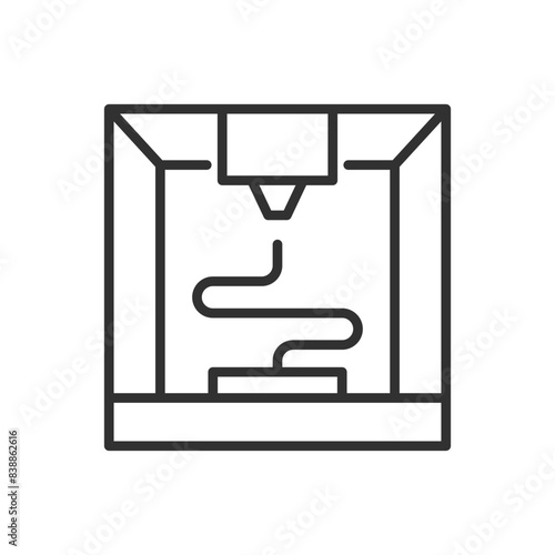 3D printing, linear icon. Line with editable stroke