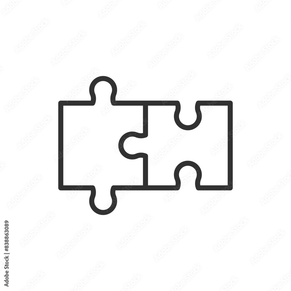 Puzzles, linear icon. Line with editable stroke Puzzles, linear icon. Line with editable stroke