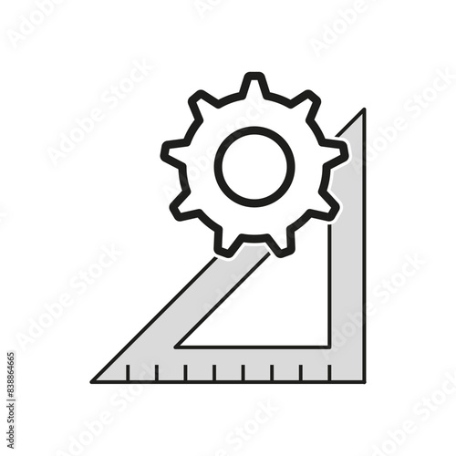 Engineering precision icon. Technical settings symbol. Measurement and configuration sign. Vector illustration. EPS 10.