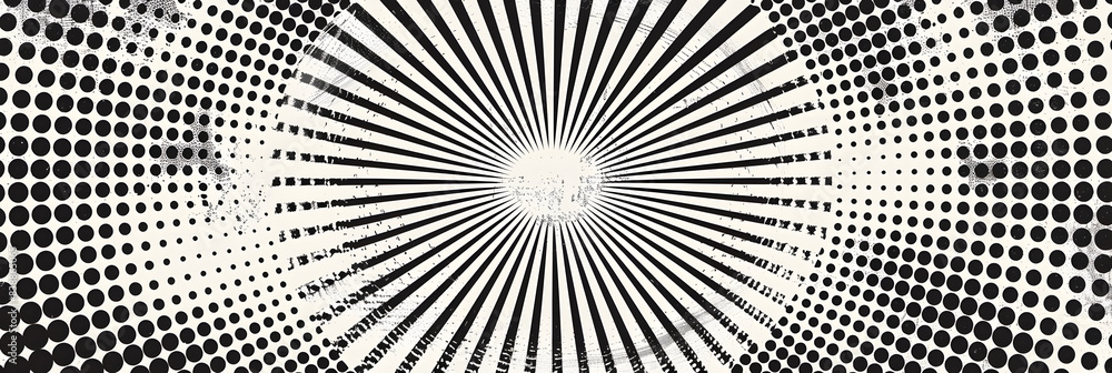 Radial halftone dots. Spotted and dotted stains gradient background. Concentric comic texture with fading effect. Black and white rough gritty wallpaper. Grunge monochrome geometric backdrop. Vector Radial halftone dots. Spotted and dotted stains gradient background. Concentric comic texture with fading effect. Black and white rough gritty wallpaper. Grunge monochrome geometric backdrop. Vector