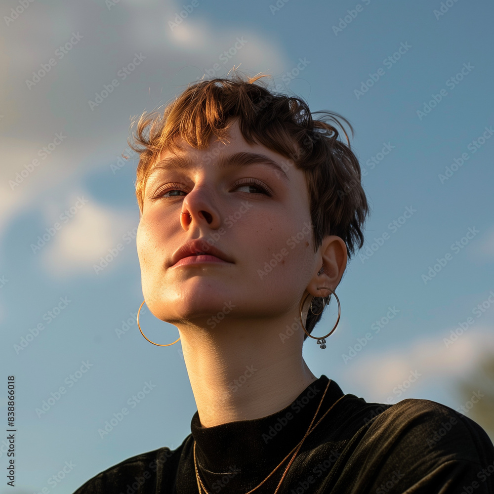 portrait of a lgbtqia person individual in a serene setting portrait of a lgbtqia person individual in a serene setting