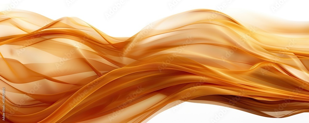 Deep ochre wave abstract background, warm and earthy, isolated on white Deep ochre wave abstract background, warm and earthy, isolated on white