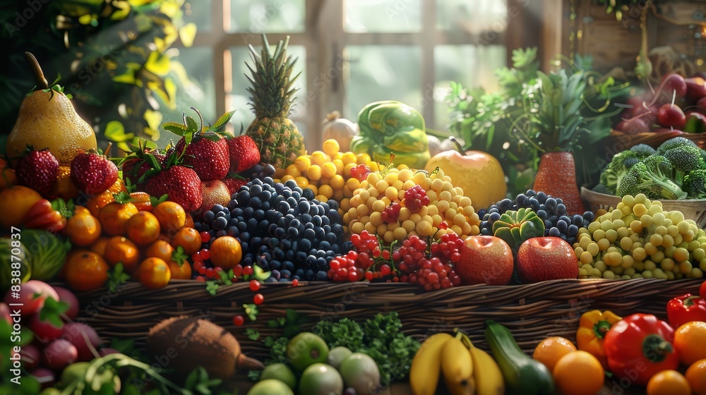 a blend of exotic fruits and garden-fresh vegetables a blend of exotic fruits and garden-fresh vegetables