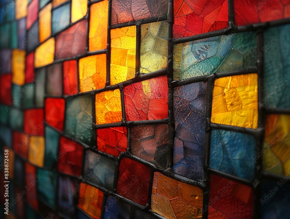 Vibrant Punk-Inspired Stained Glass Design with Grunge Twist and Glowing Effect Vibrant Punk-Inspired Stained Glass Design with Grunge Twist and Glowing Effect