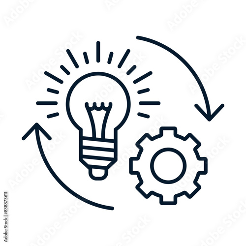 Management idea concept. Vector linear icon isolated on white background.