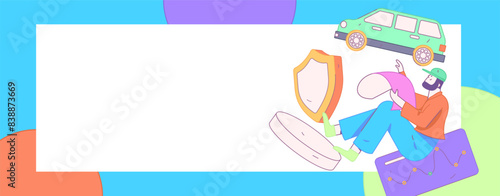 Buy insurance for car flat character vector concept operation illustration
