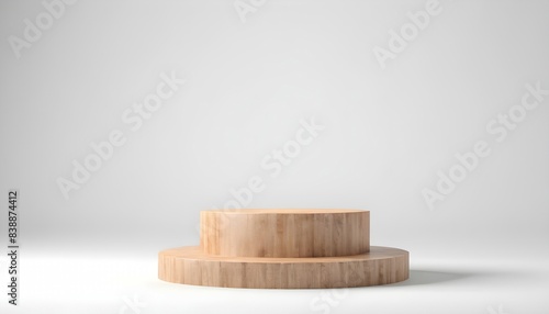 wood podium product isolated on white