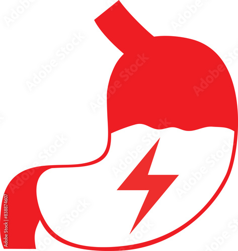 Stomach pain line and glyph icon, body and sick, abdominal ache sign, vector graphics, a linear pattern